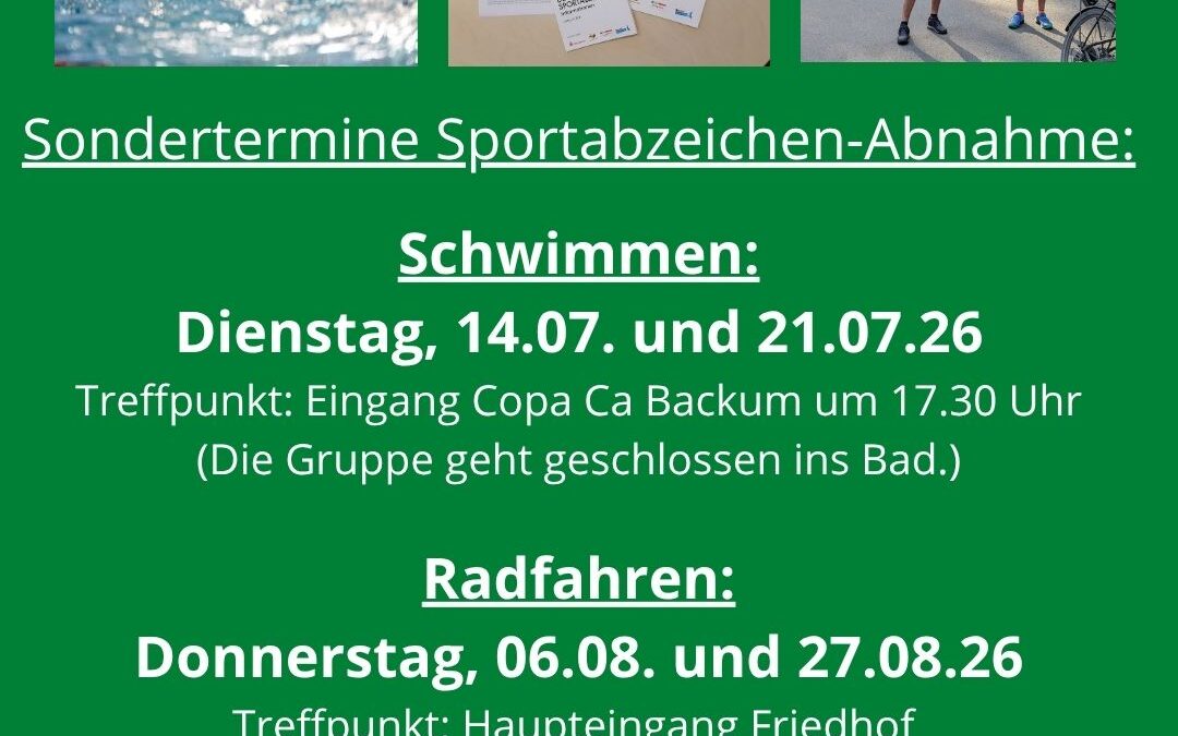 Sonderabnahmen Sportabzeichen